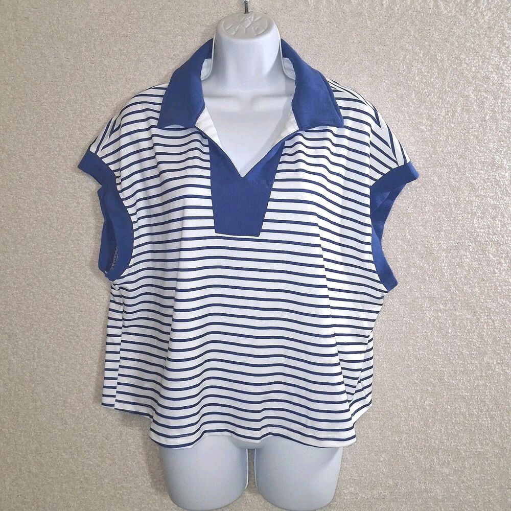 NWT Striped Top Women's XXL Coastal Sailor Summer Fisherman Boat Vacation Preppy